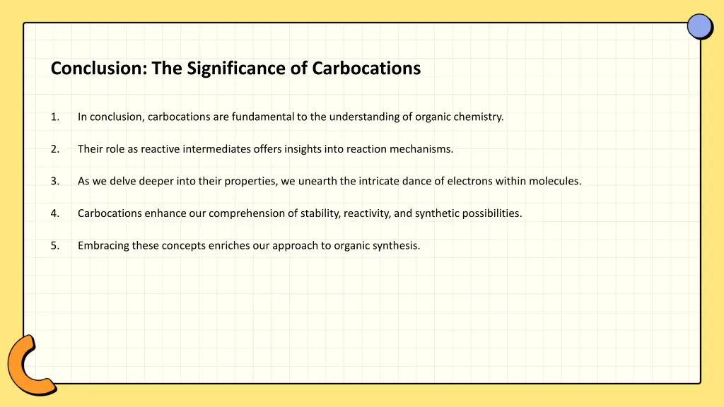 conclusion the significance of carbocations