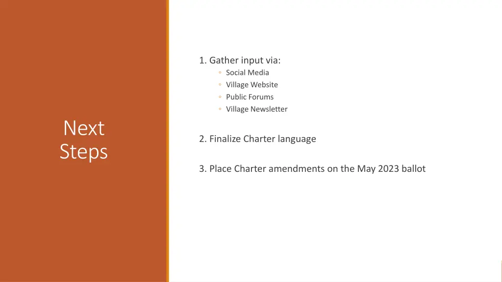 1 gather input via social media village website