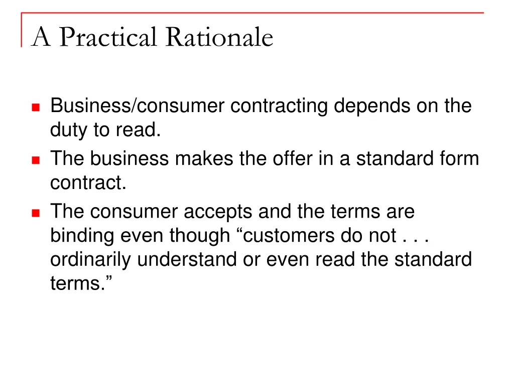 a practical rationale
