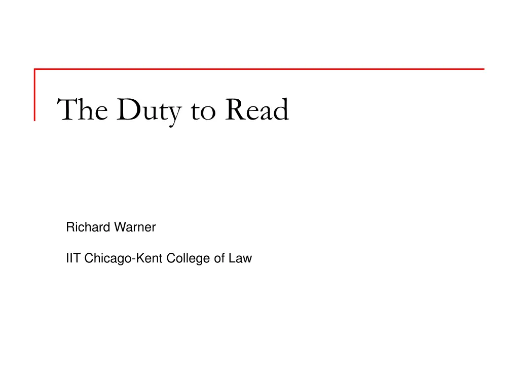 the duty to read