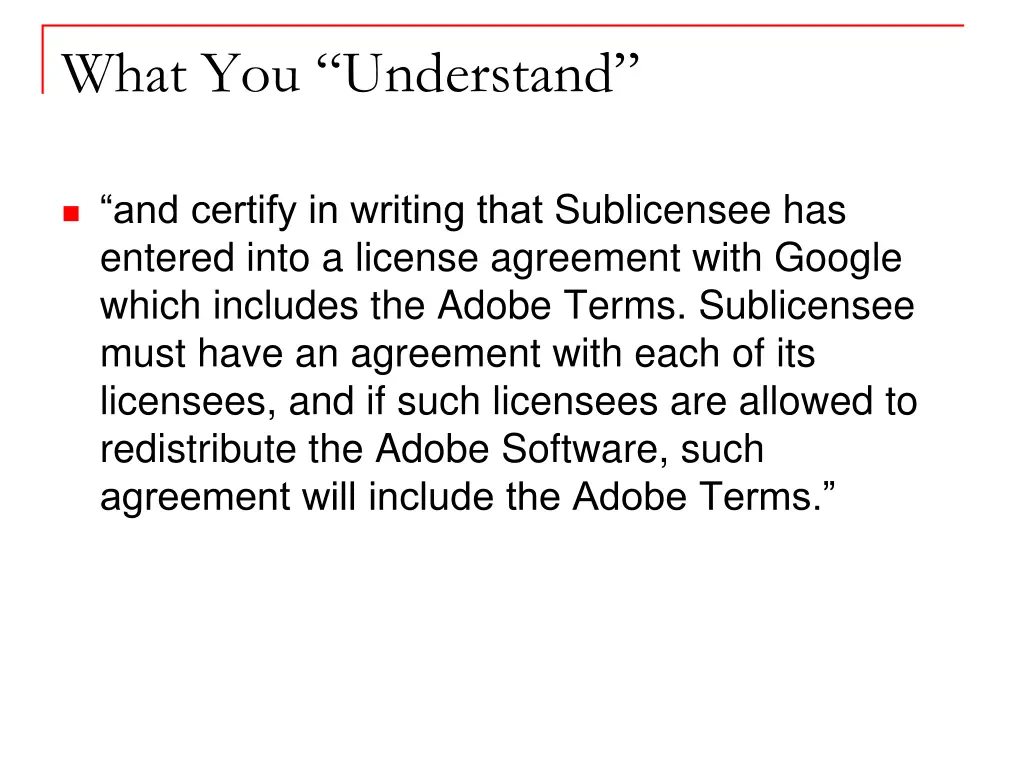 what you understand 1