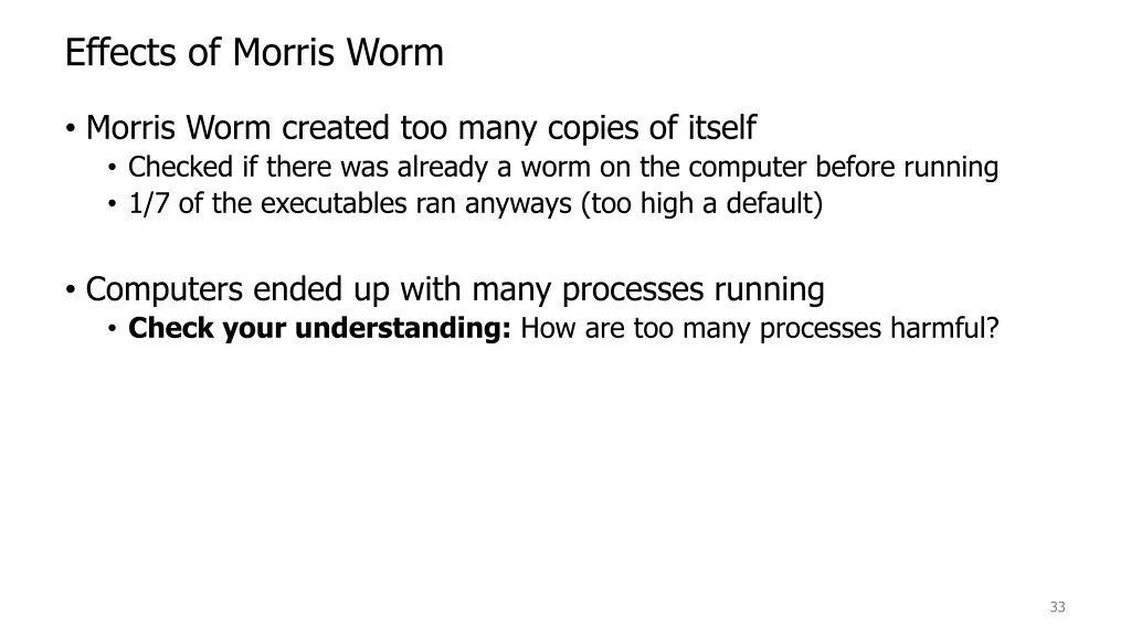 effects of morris worm