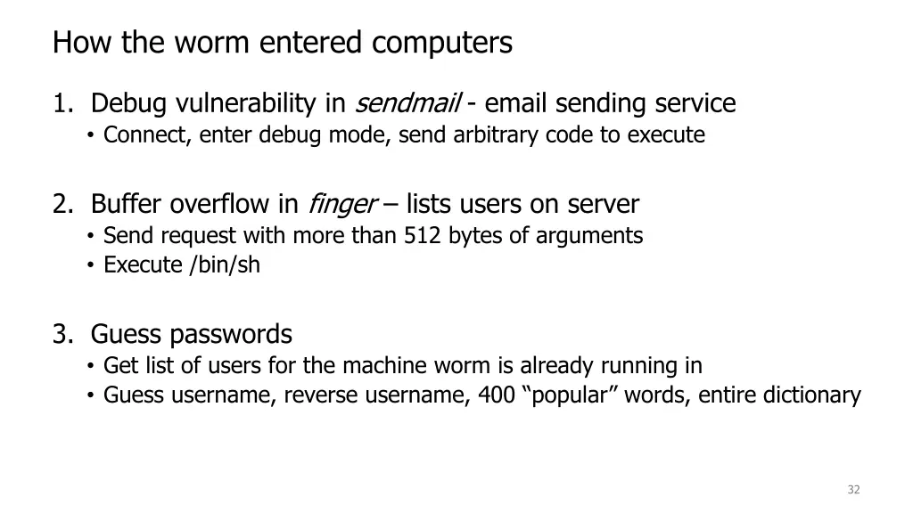 how the worm entered computers