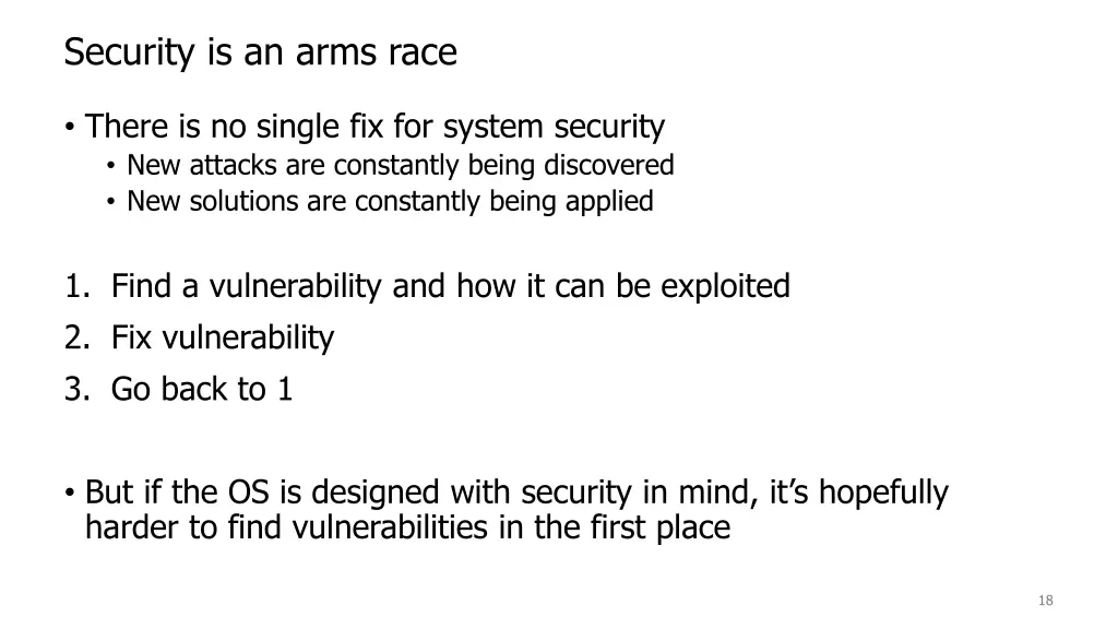security is an arms race