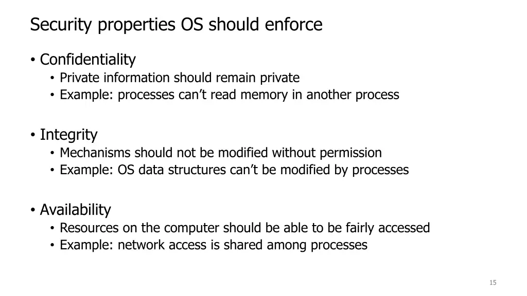 security properties os should enforce