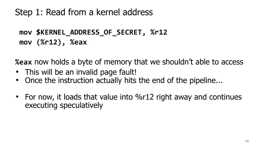 step 1 read from a kernel address