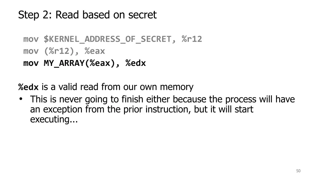 step 2 read based on secret