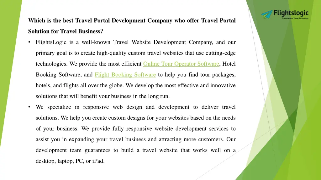 which is the best travel portal development