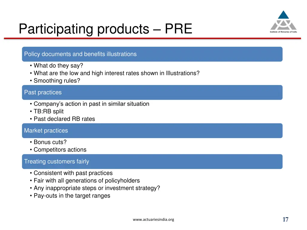 participating products pre