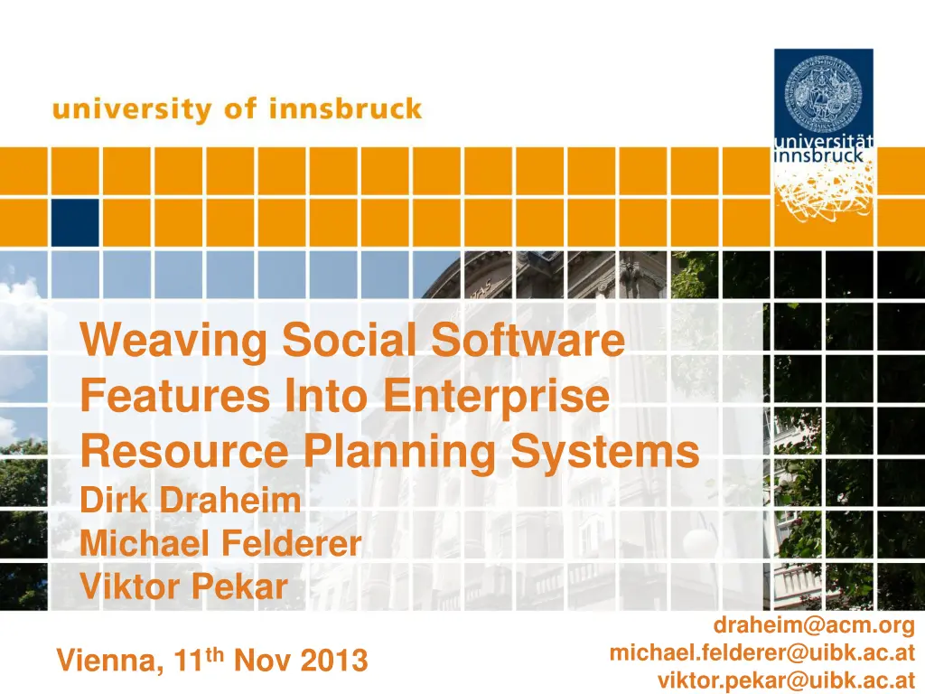 weaving social software features into enterprise