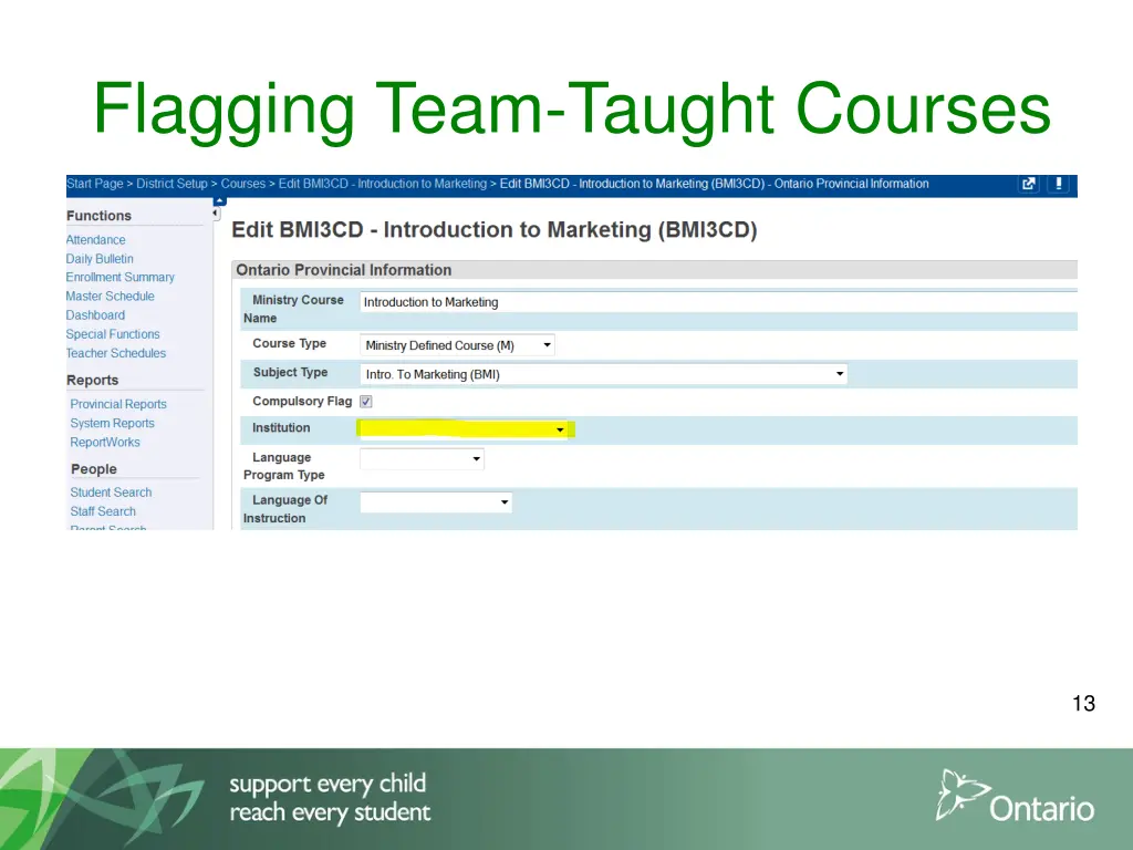 flagging team taught courses