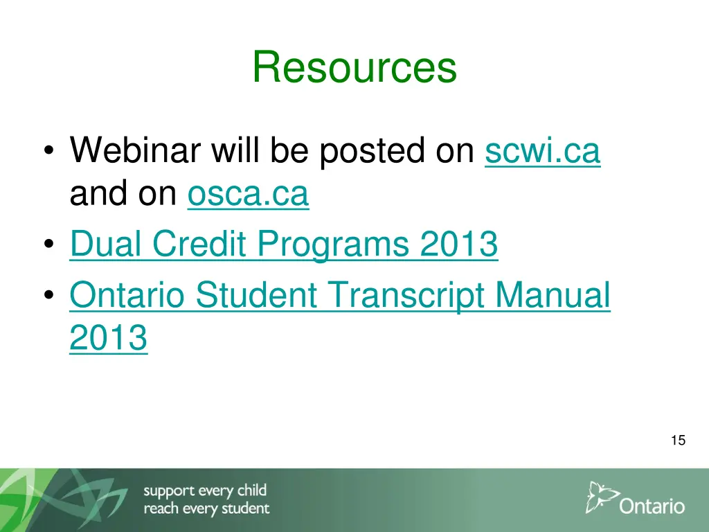 resources
