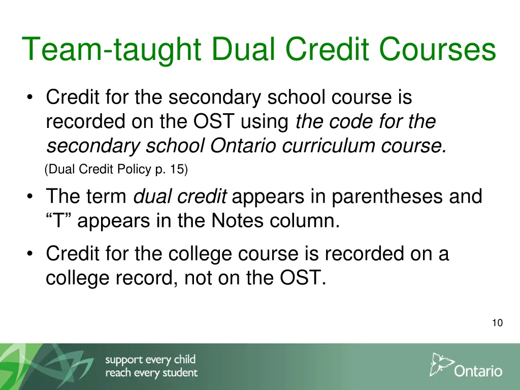 team taught dual credit courses 2