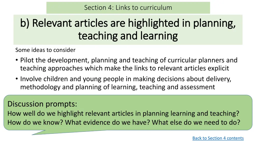section 4 links to curriculum 1