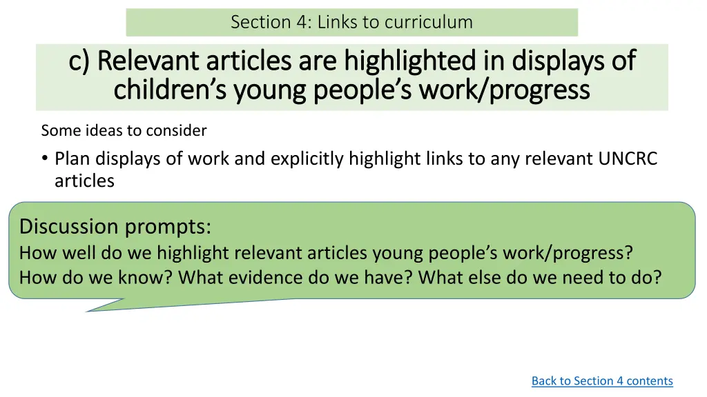 section 4 links to curriculum 2