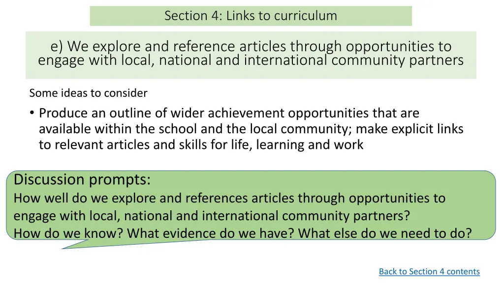section 4 links to curriculum 5