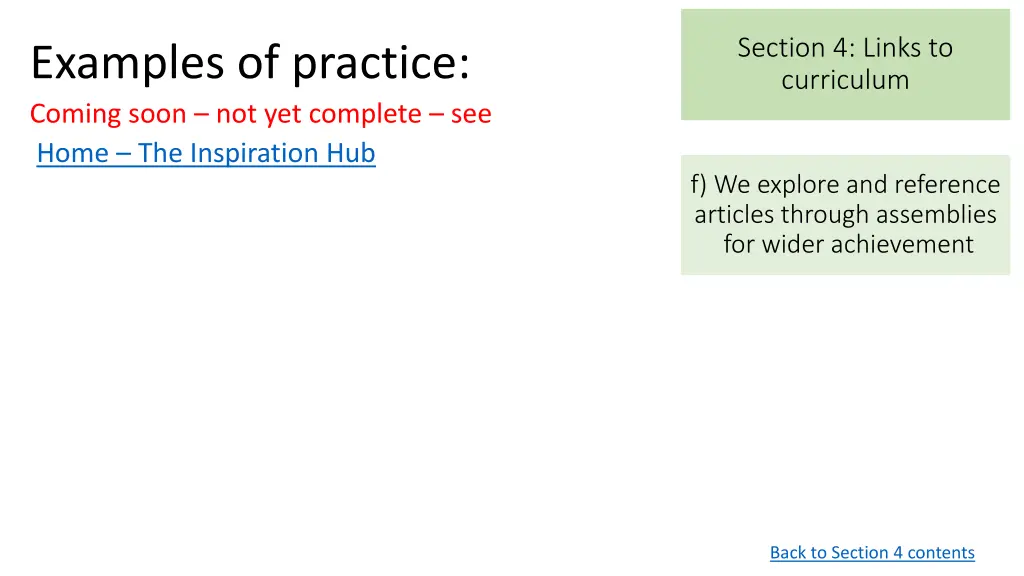 section 4 links to curriculum 8