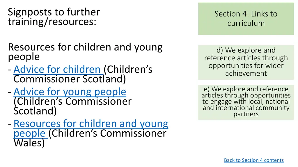 signposts to further training resources 1