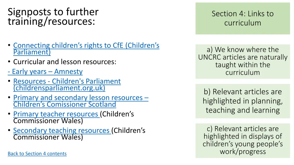 signposts to further training resources