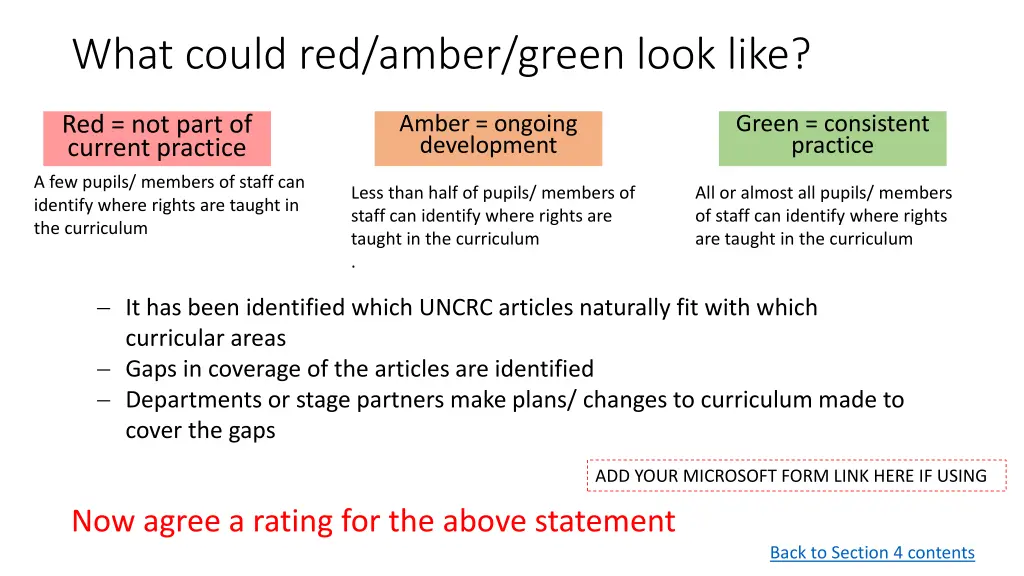 what could red amber green look like