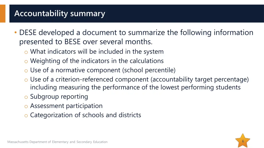 accountability summary