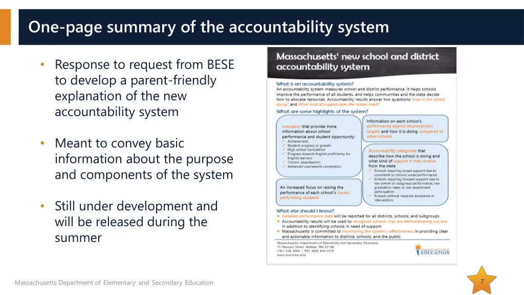 one page summary of the accountability system