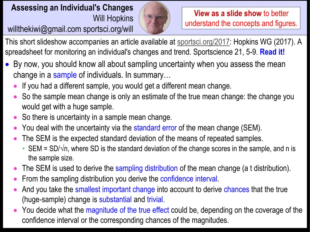 assessing an individual s changes