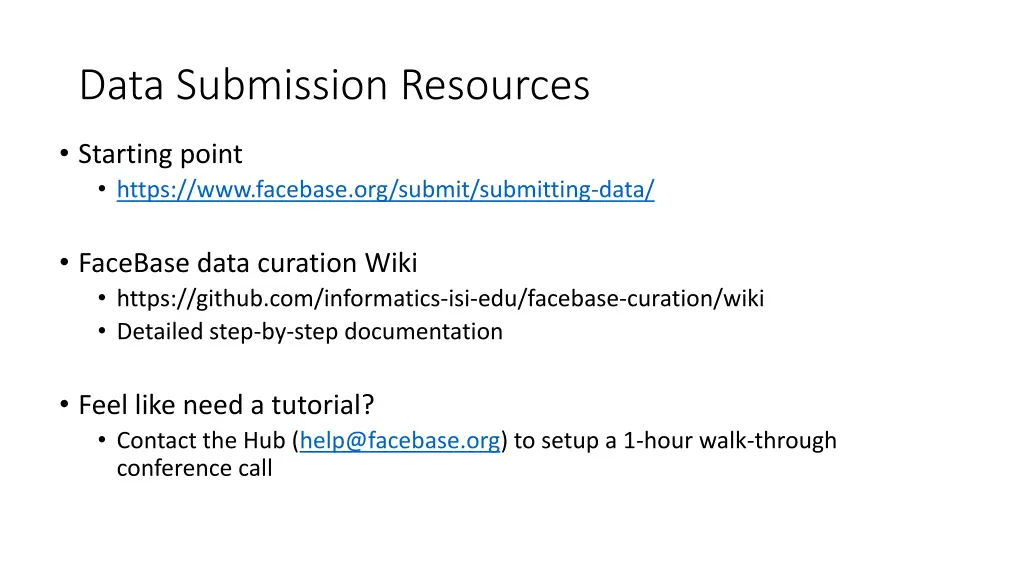data submission resources