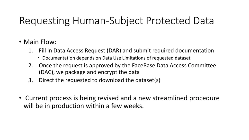 requesting human subject protected data