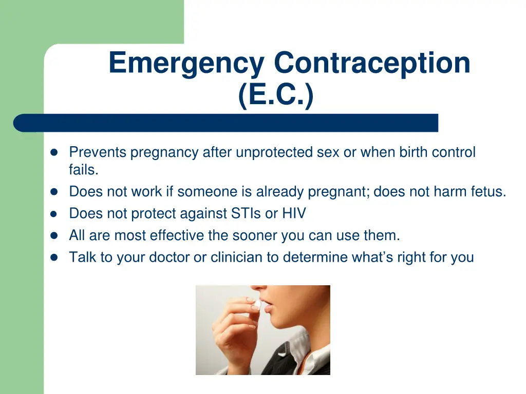 emergency contraception e c