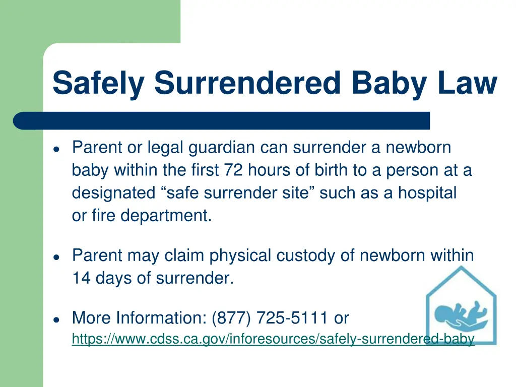 safely surrendered baby law