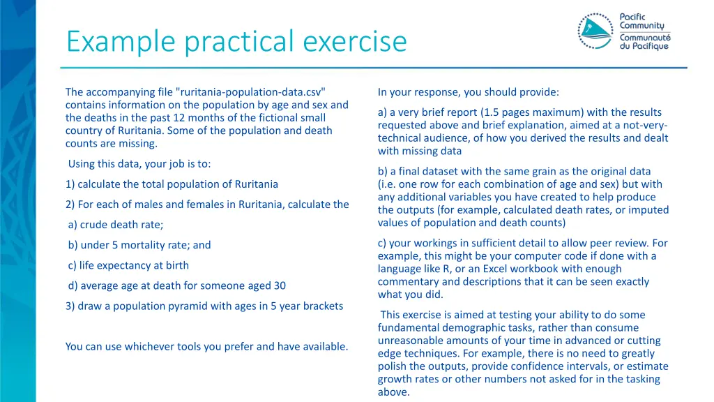example practical exercise