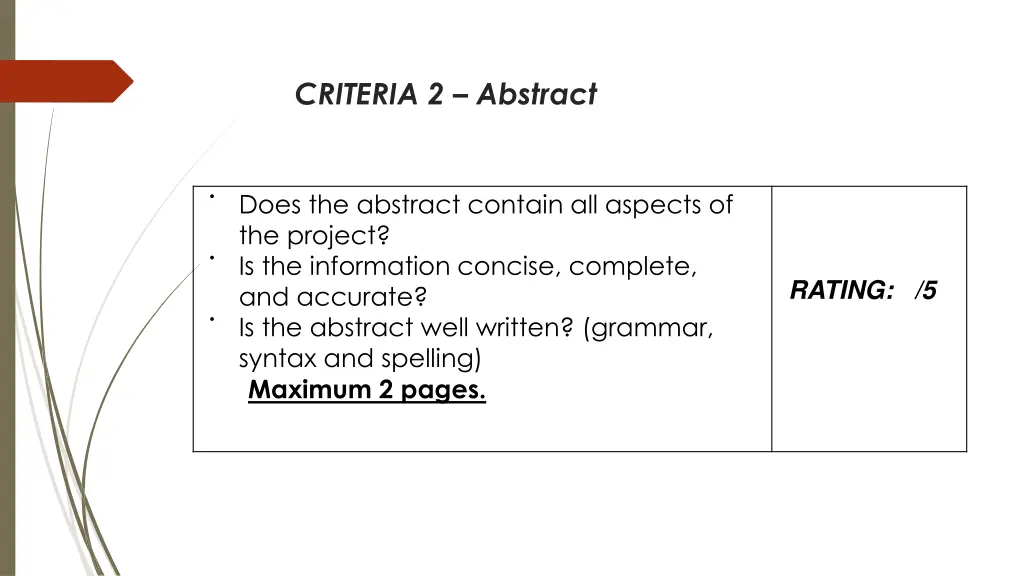 criteria 2 abstract