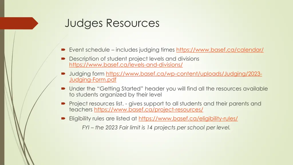 judges resources