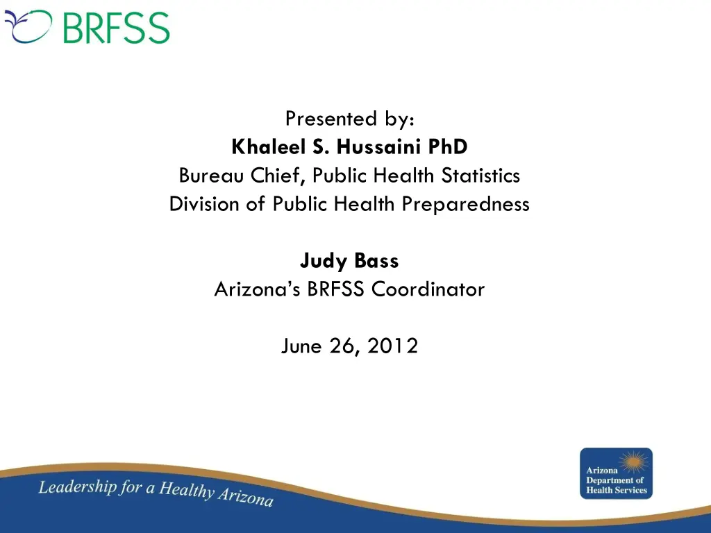 presented by khaleel s hussaini phd bureau chief
