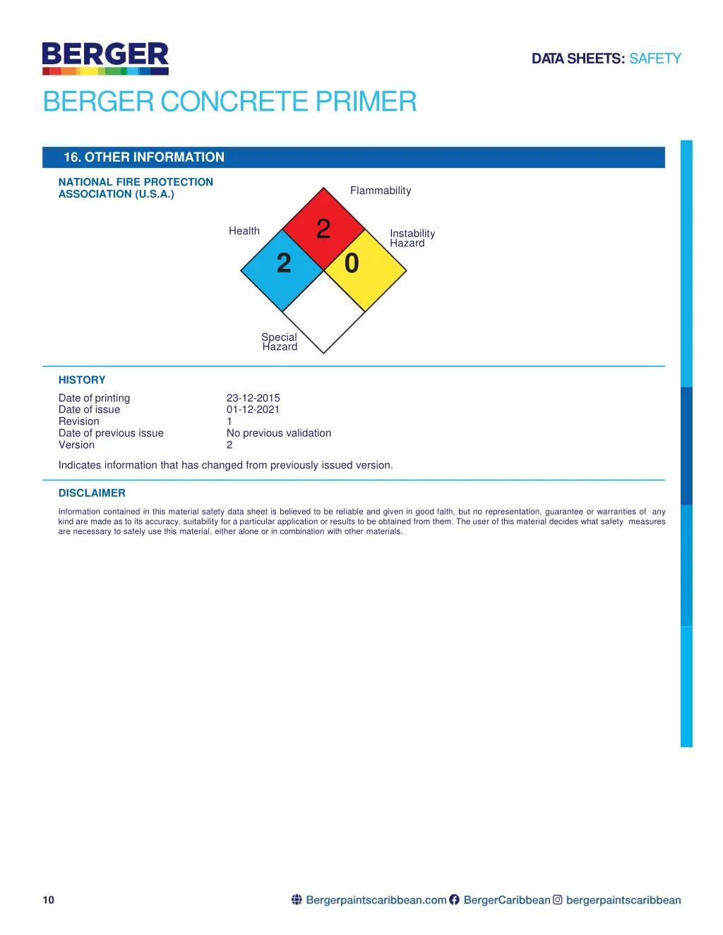 da tasheets safety 8