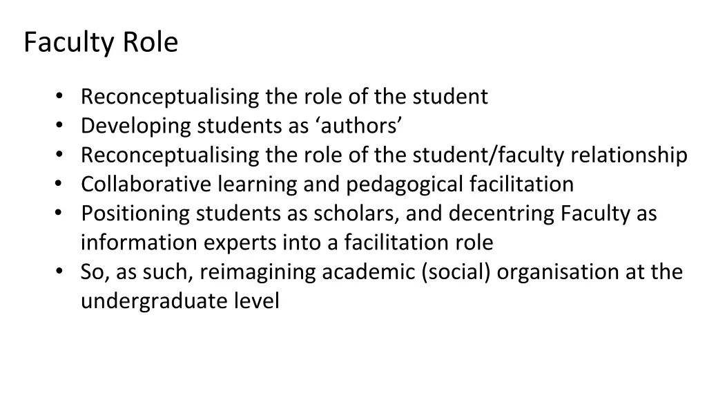 faculty role