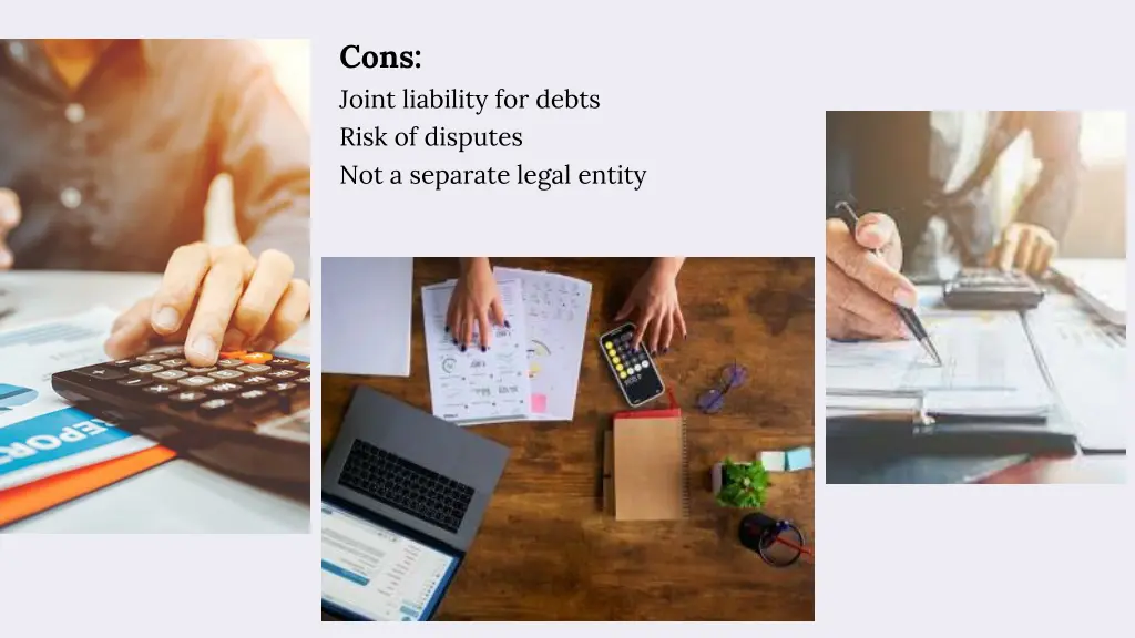 cons joint liability for debts risk of disputes
