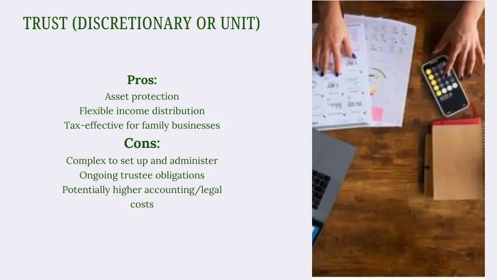 trust discretionary or unit