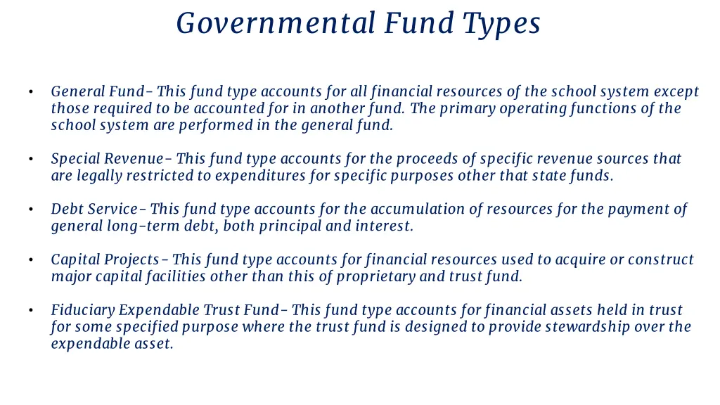governmental fund types