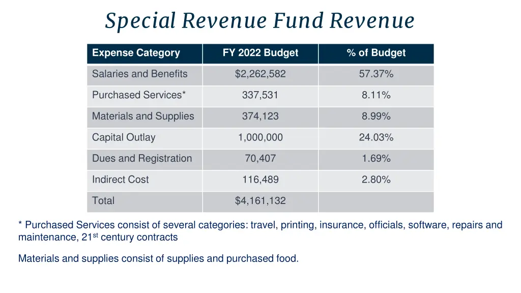 special revenue fund revenue 1