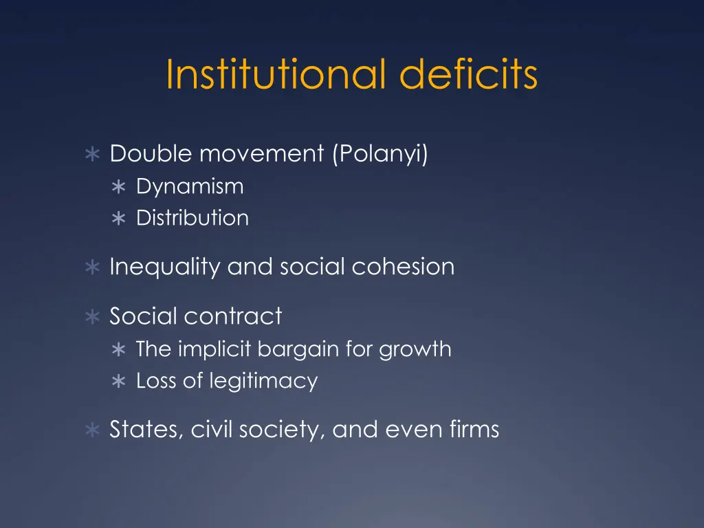 institutional deficits