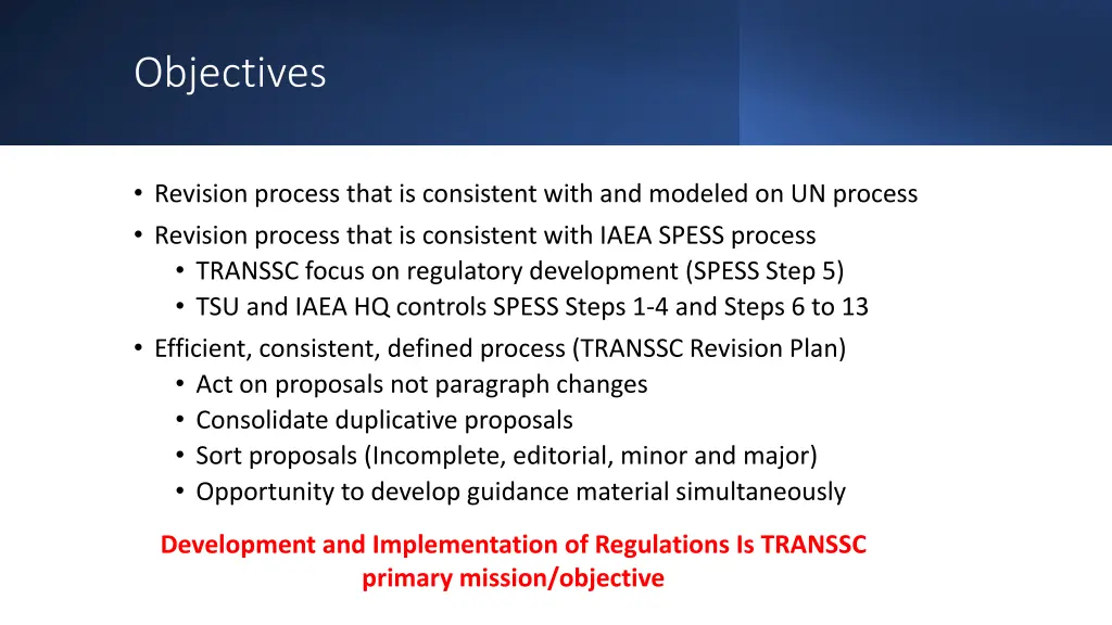 objectives