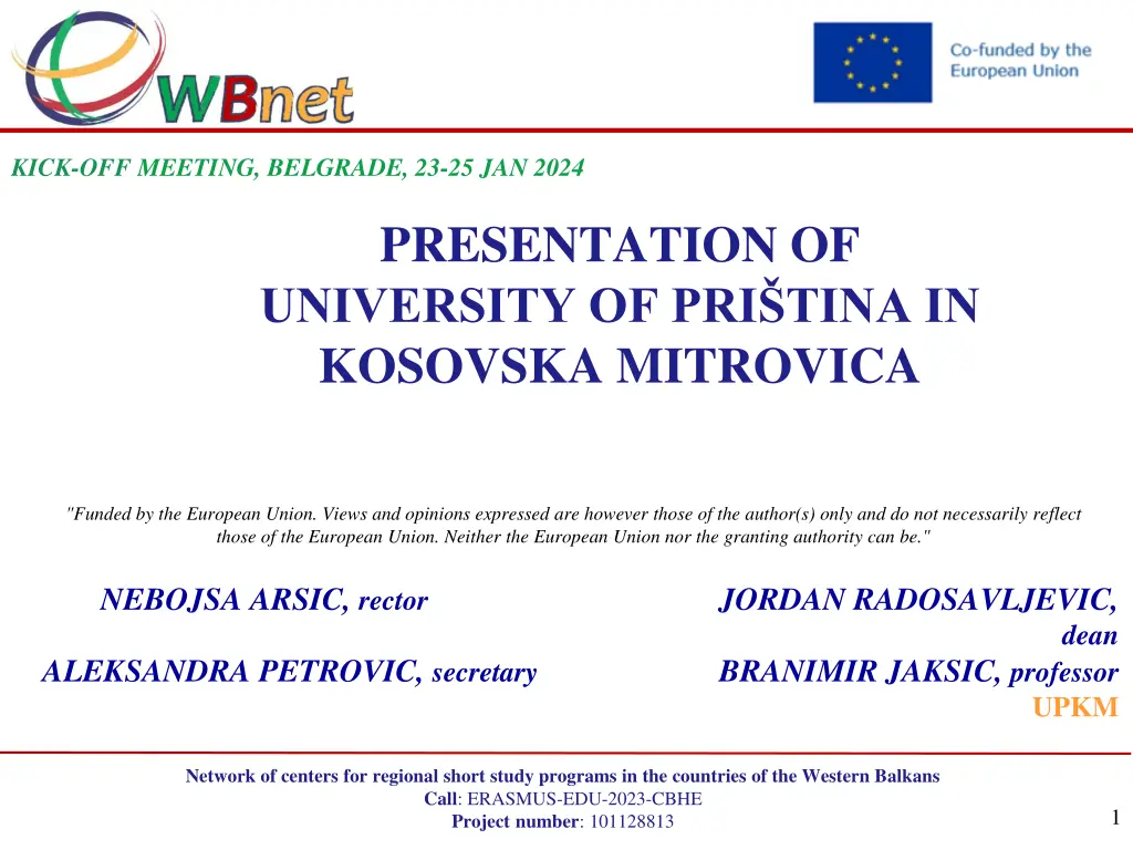 kick off meeting belgrade 23 25 jan 2024
