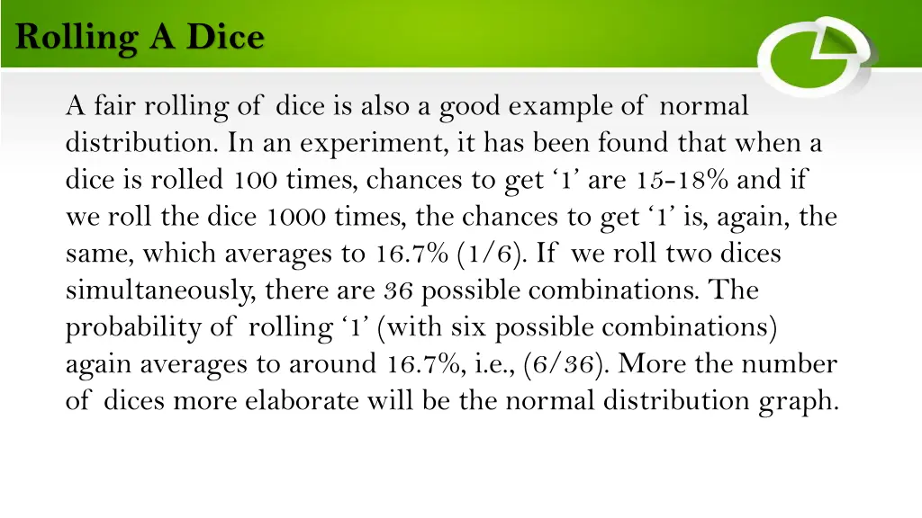rolling a dice