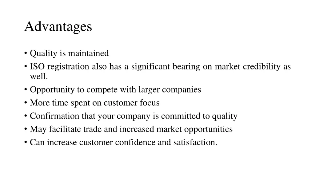 advantages