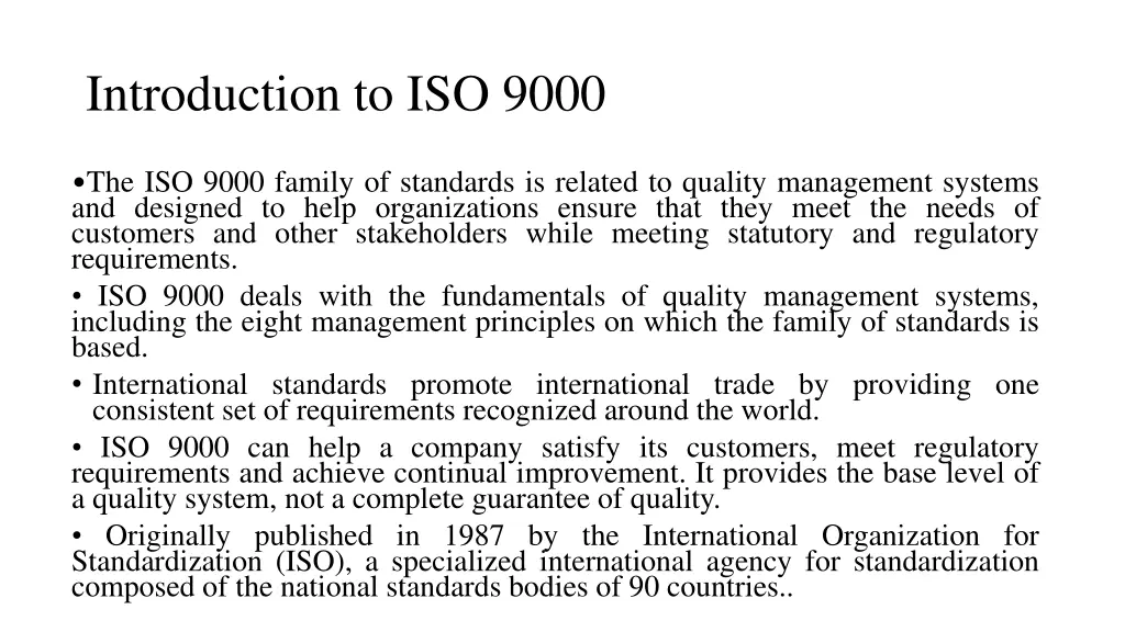introduction to iso 9000