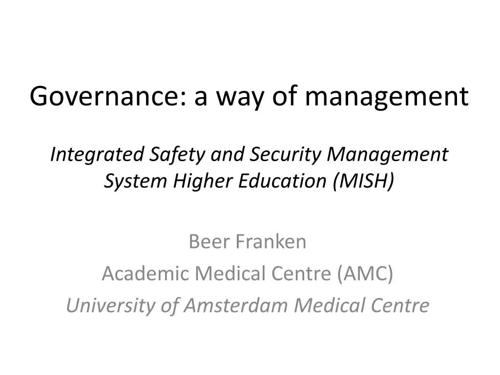 governance a way of management