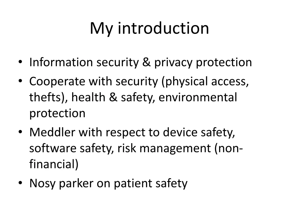 my introduction