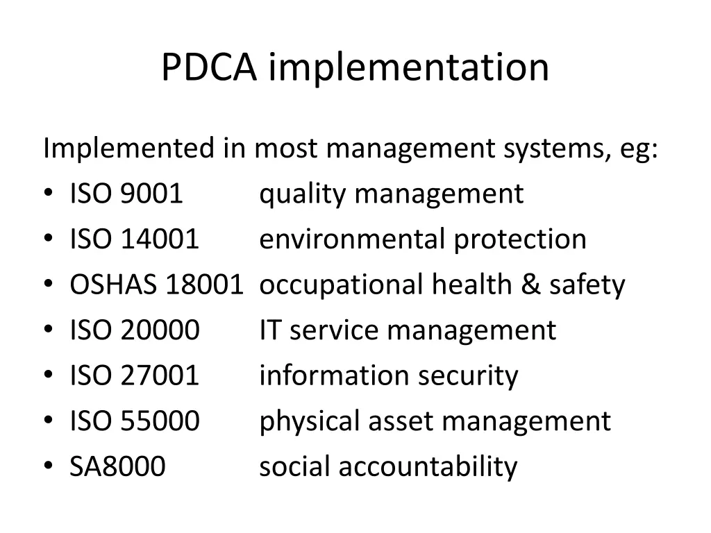 pdca implementation